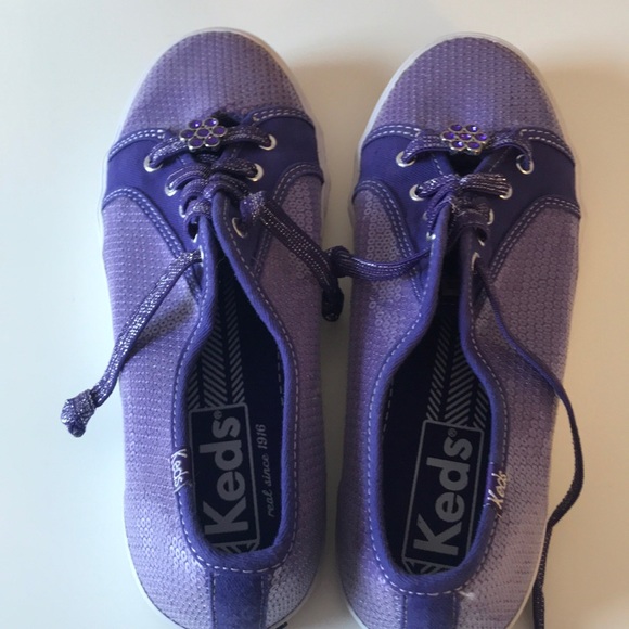 Sparkly Purple Keds Shoes - Picture 3 of 4